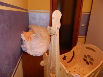 wooden cradle