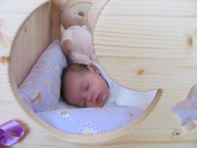 wooden cradle